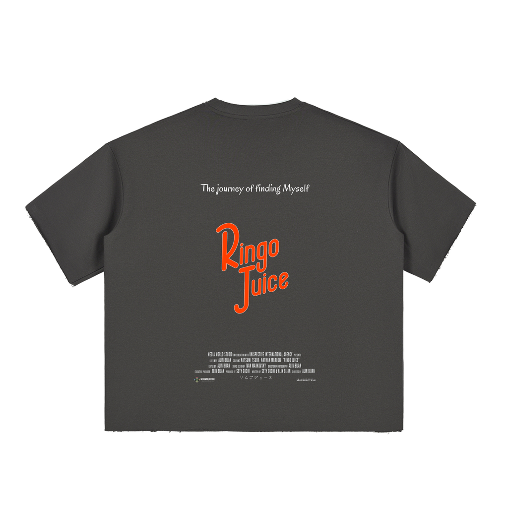 Ringo Juice with this Boxy Half-Sleeve Raw-Edge Tee