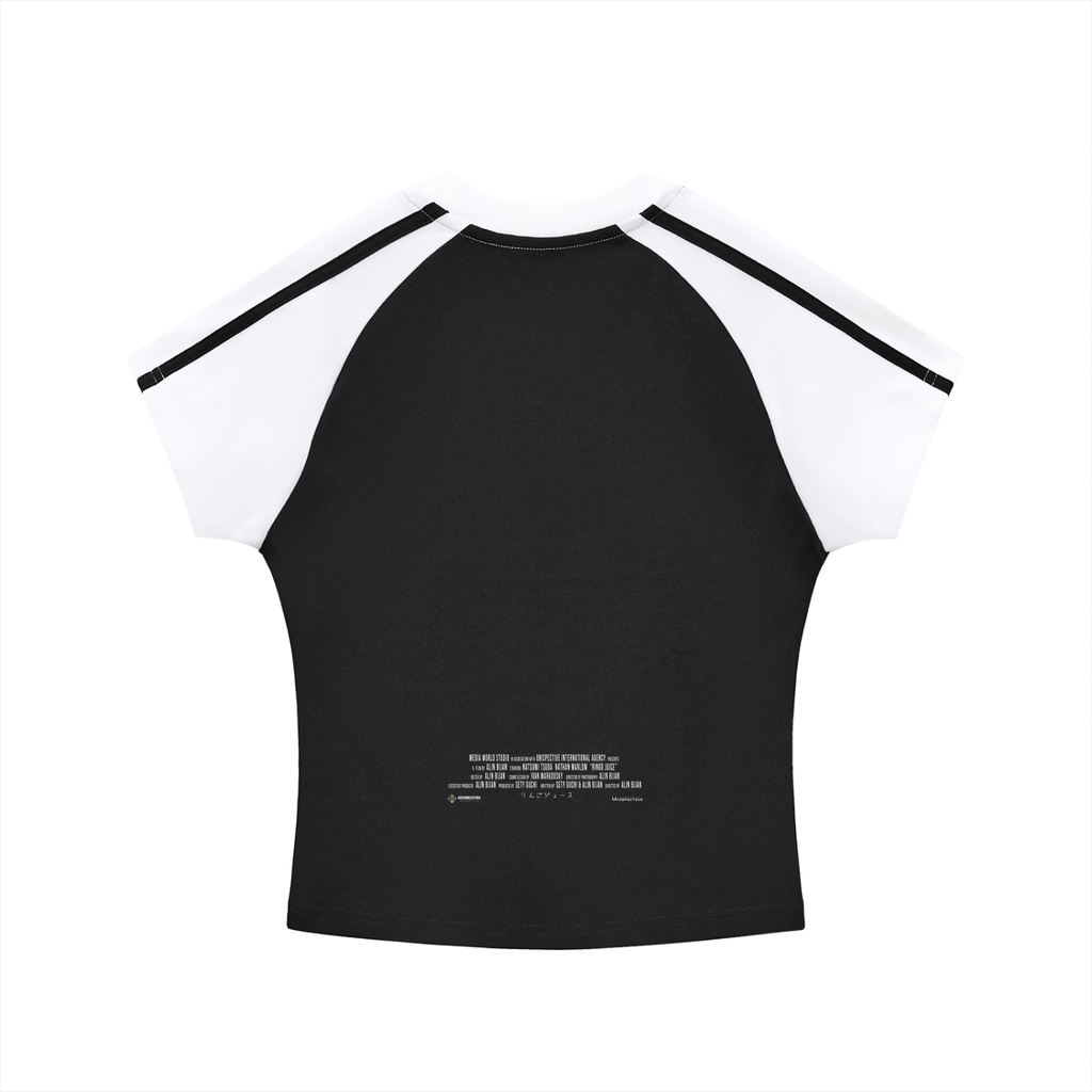 "NOW OR NEVER" - Ringo Juice Contrast Stripes Bodycon Raglan  Sleeve T-Shirt