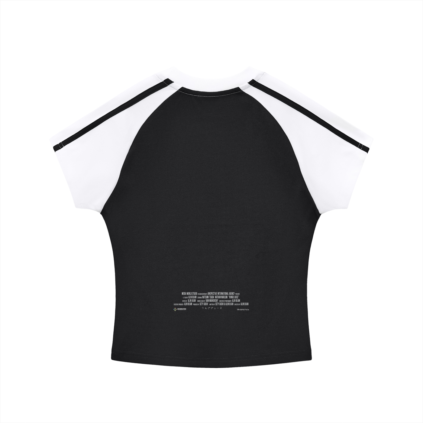 "NOW OR NEVER" - Ringo Juice Contrast Stripes Bodycon Raglan  Sleeve T-Shirt