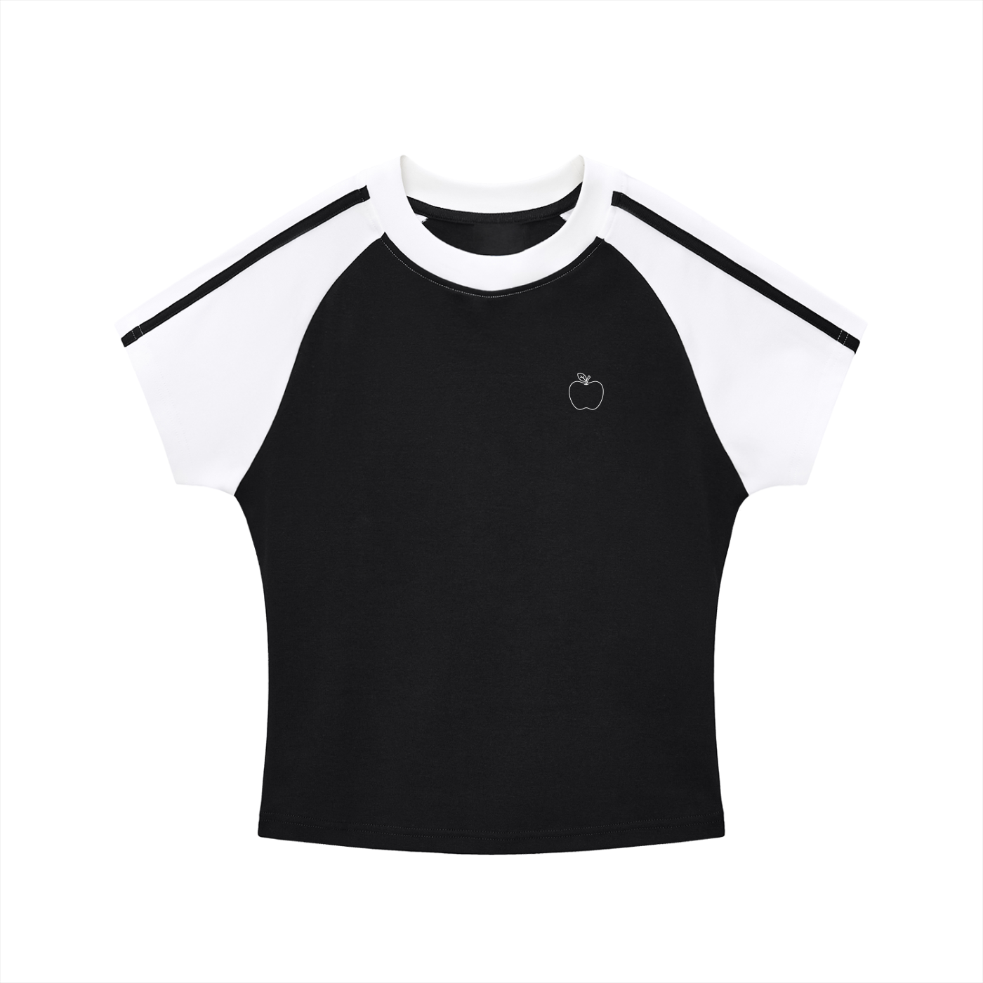 "NOW OR NEVER" - Ringo Juice Contrast Stripes Bodycon Raglan  Sleeve T-Shirt