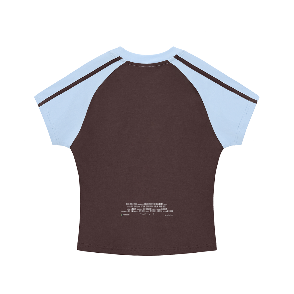 "NOW OR NEVER" - Ringo Juice Contrast Stripes Bodycon Raglan  Sleeve T-Shirt