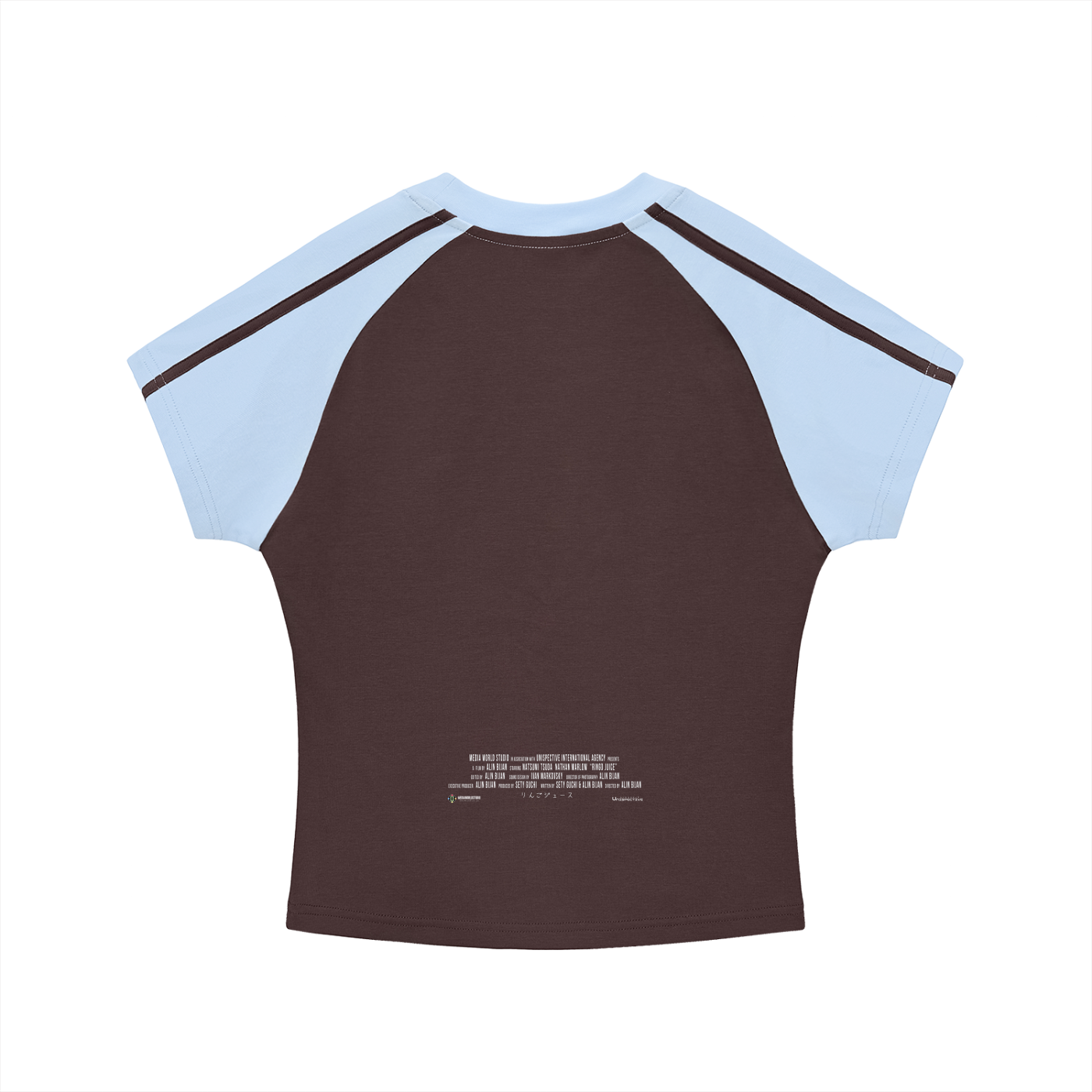 "NOW OR NEVER" - Ringo Juice Contrast Stripes Bodycon Raglan  Sleeve T-Shirt
